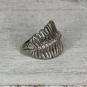 JACMEL MAURITIUS 925 Sterling Silver Vintage Italy CZ Modernist Ring Size 8